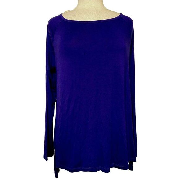 Cable & Gauge Pullover Keyhole Back & Shoulder Hi-Low Top Siz L Royal Blue NEW - Picture 7 of 7